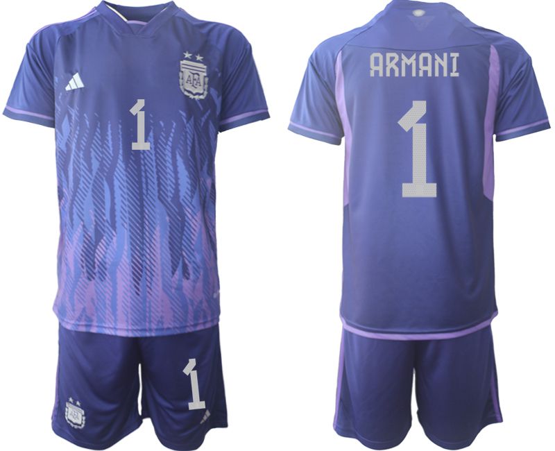 Men 2022 World Cup National Team Argentina away purple #1 Soccer Jersey